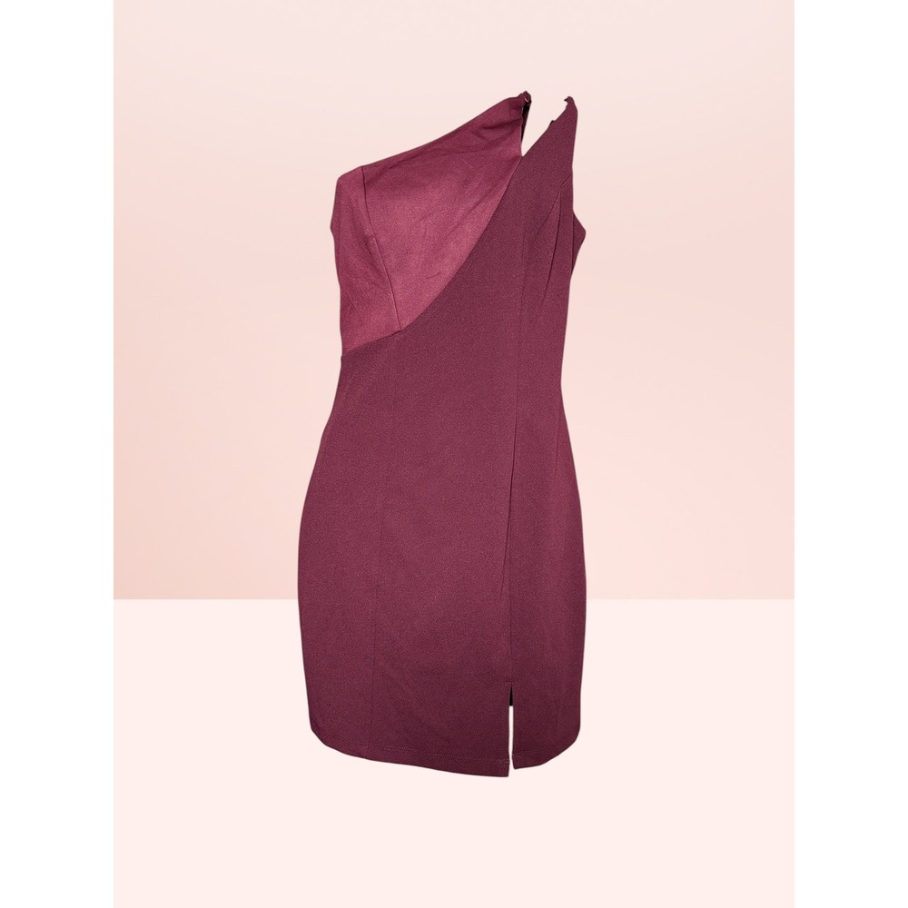Speechless One Shoulder Burgundy Bodycon Mini‎ Dress Cocktail Party Size 9 NEW